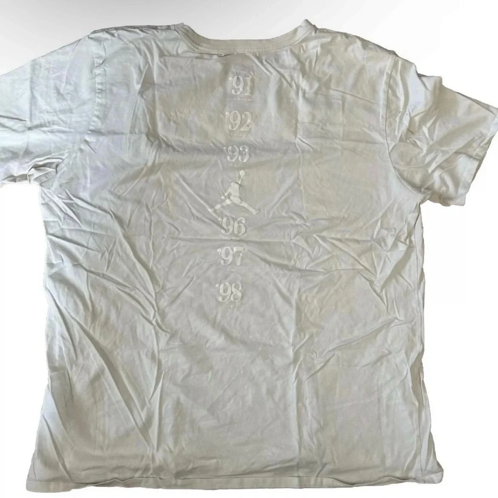 Men's Nike Air Jordan White T-Shirt The Joy Of Six Championships Size XL